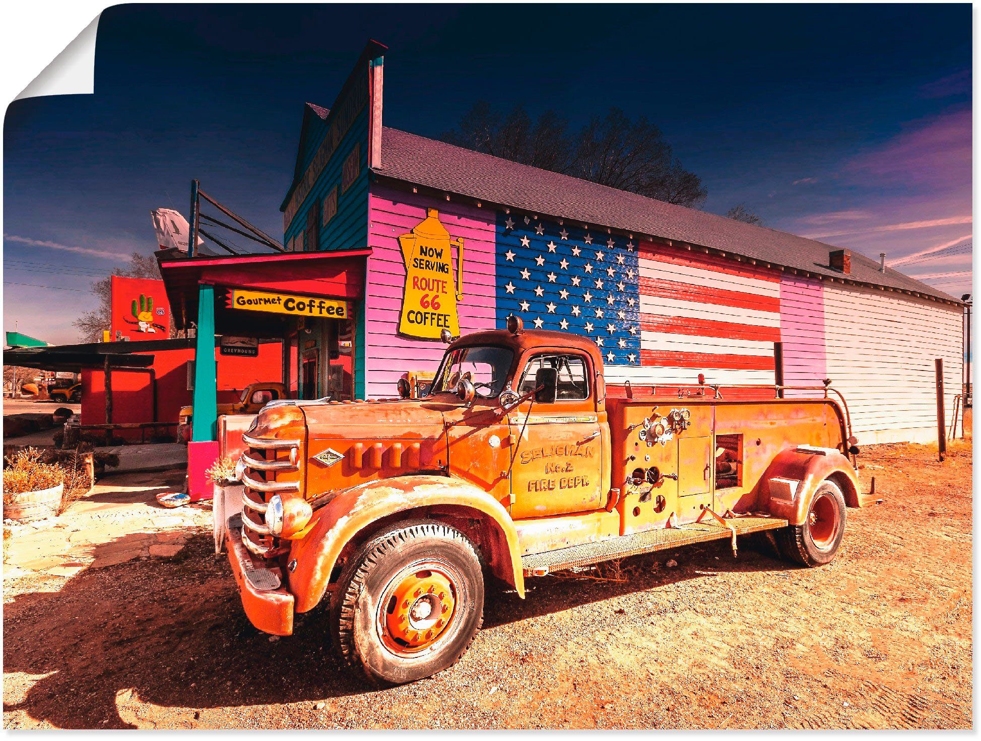 Artland Wandbild Feuerwehr Oldtimer, Auto (1 St), als Плакат, Wandaufkleber in verschied. Größen