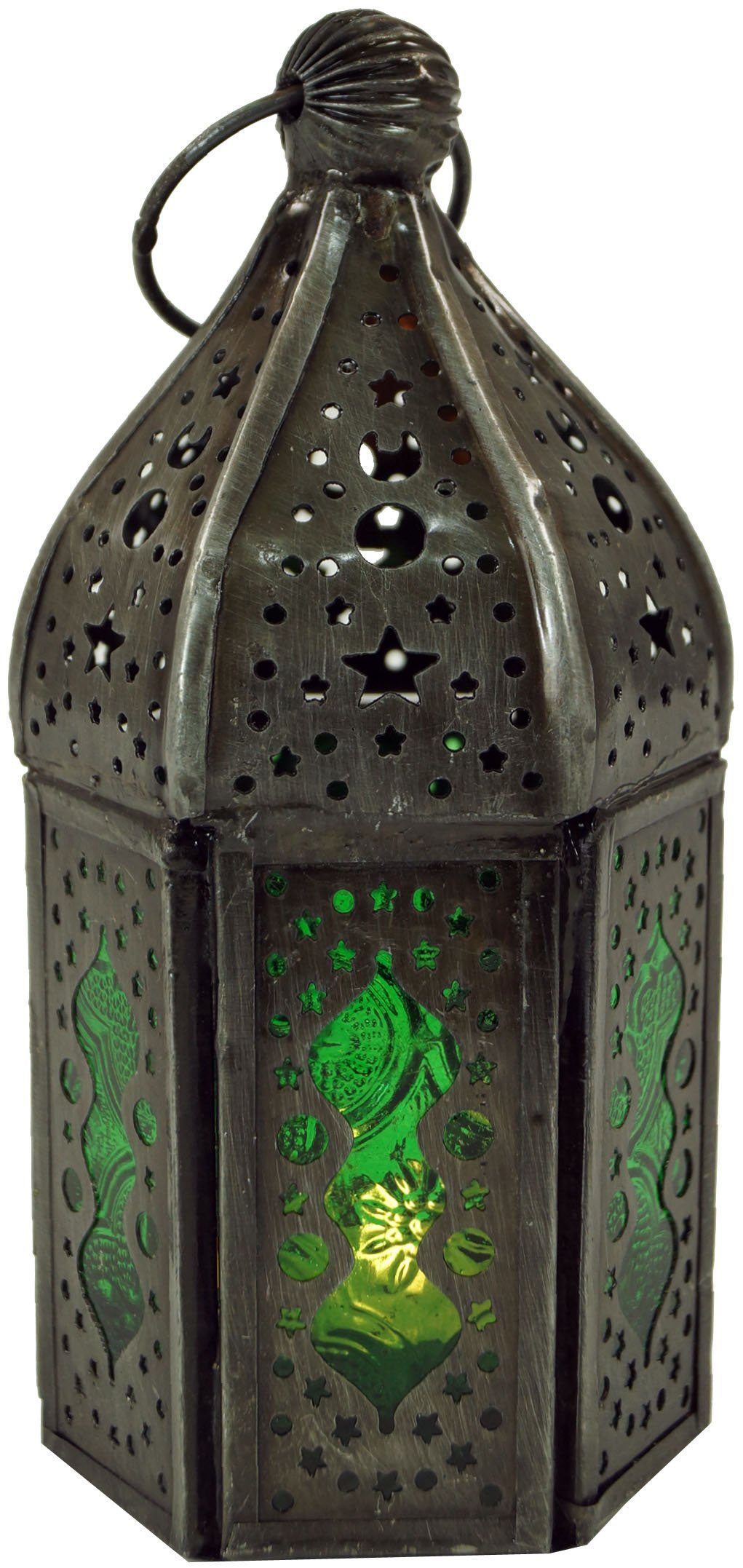 Orientalische Metall/Glas lila-bunt in.. Kerzenlaterne Laterne Guru-Shop