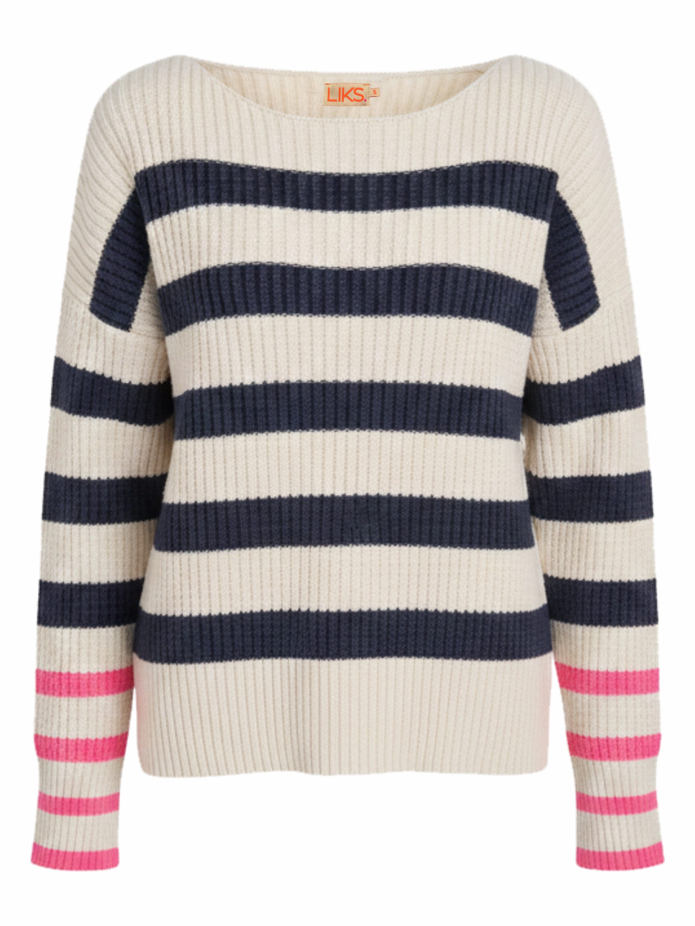 LIKS. Munich Strickpullover Ringel DianaC aus Baumwolle mit Ringelmix & leichter Waschung
