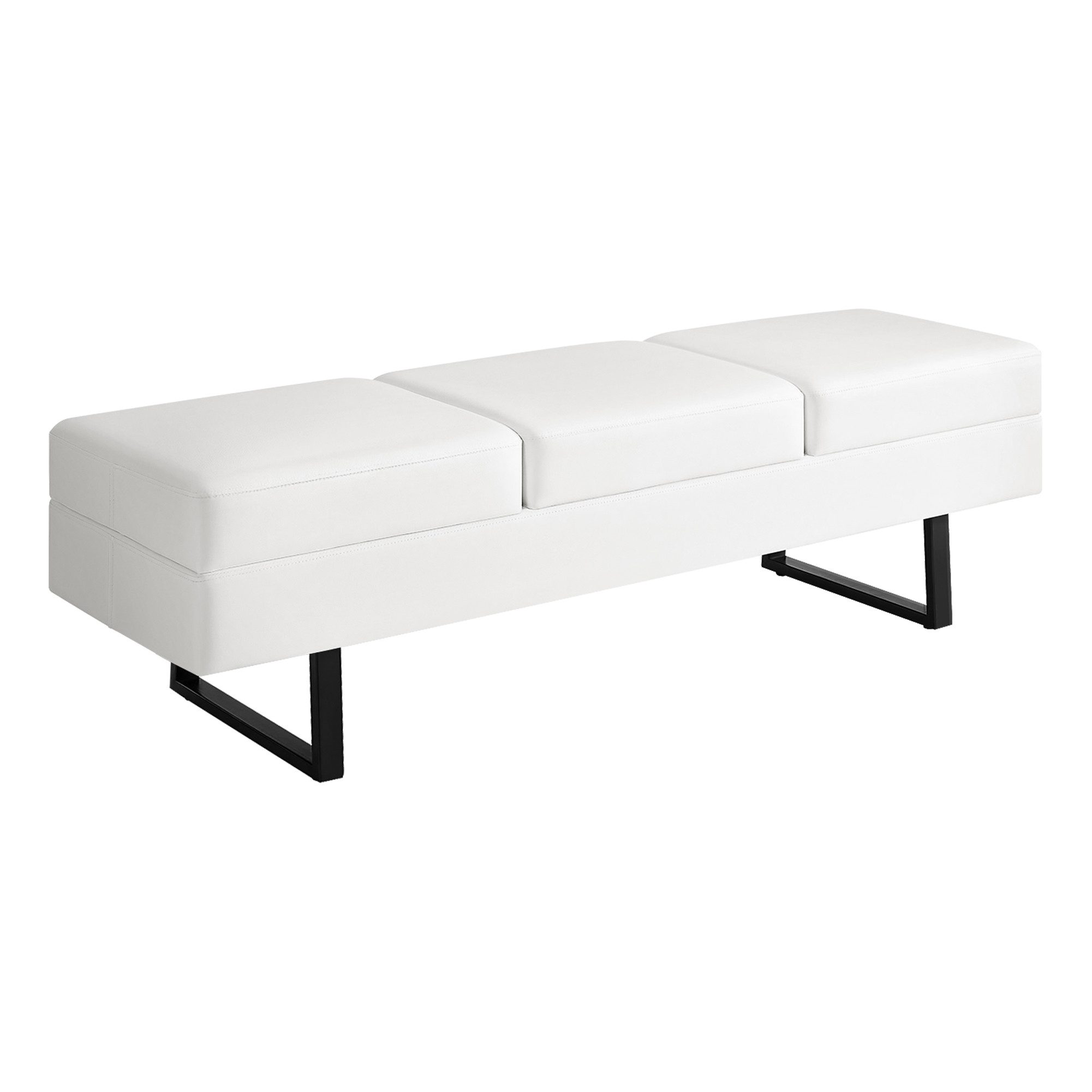 Barberpub Bank BarberPub 3-Sitzer Sitzbank für Friseursalon W513 (Kunstleder), Breite 153 cm, Wartebank, Polsterbank