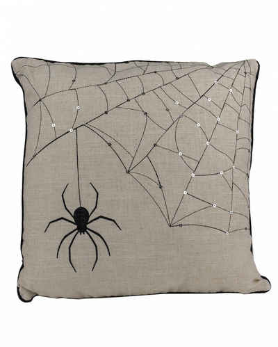 Tagesdecke Halloween Kissen Spinnweben mit Spinne in Vintage, Horror-Shop