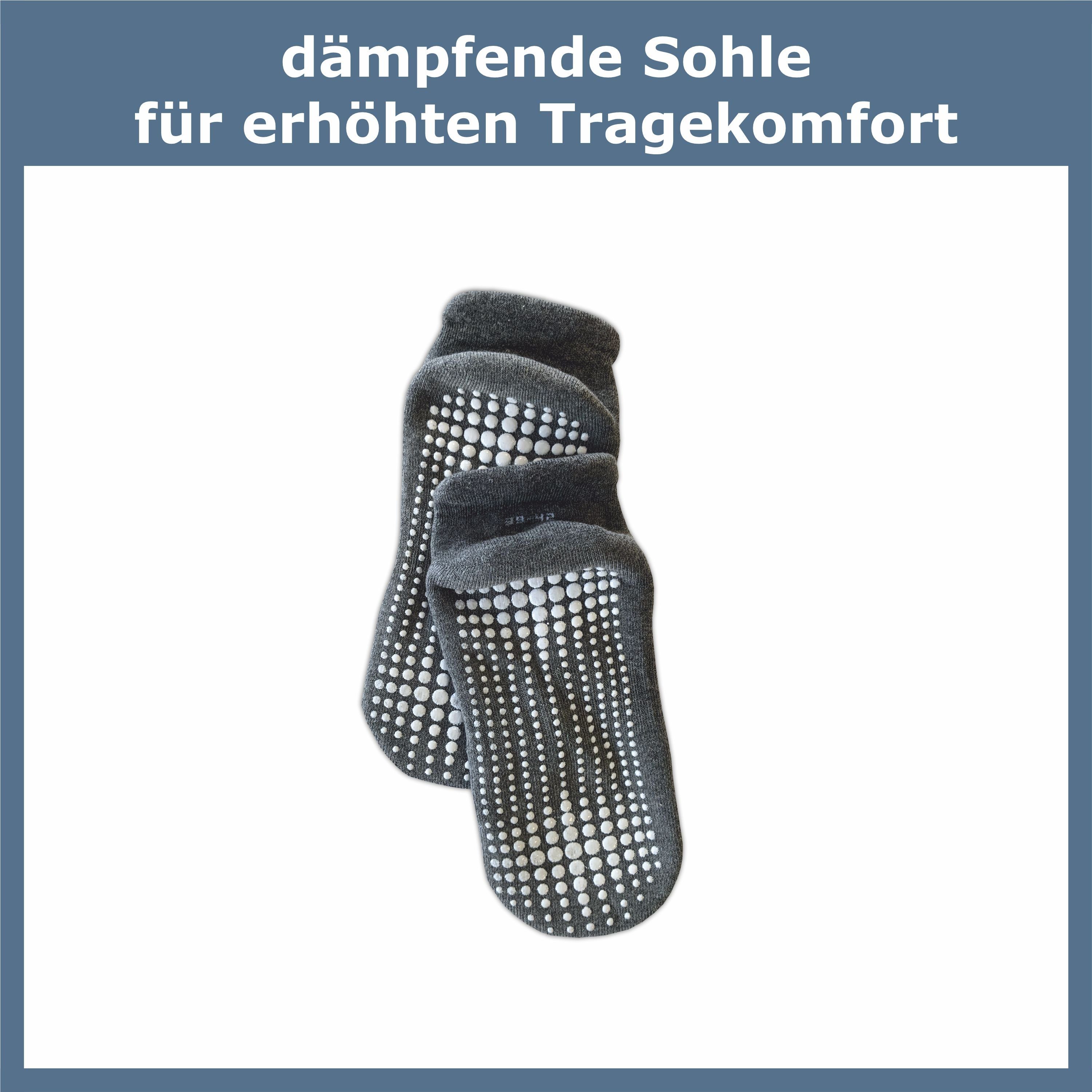 GAWILO ABS-Socken für Damen Halt - sicherer auf (3 2 mit Paar) & - - glatten Yoga Baumwollanteil Böden Socken Pilates hohem - rutschfest farbig