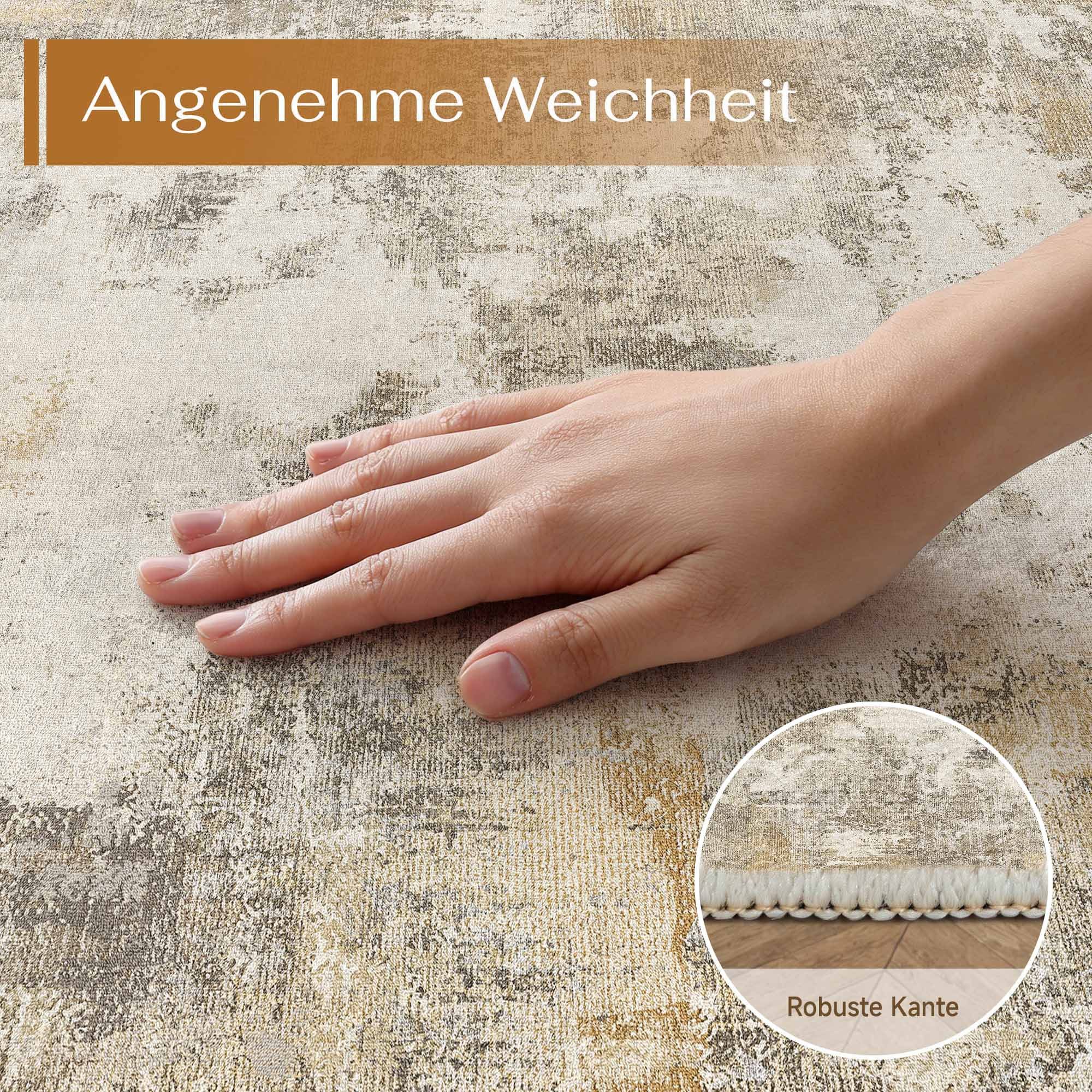 PURECOZY Teppich Kurzflor, modern abstrakt Scandi-Look, waschbar & weich, Rechteckig, Höhe: 5 mm, geeignet für Innenräume, 120x180, 160x230, 200x300, 300x400 cm