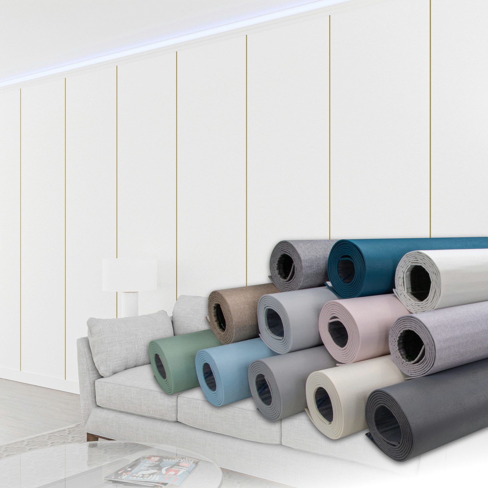 Hexim Isoliertapete, (selbstklebende Isoliertapete 1,82 m² Wandisolierung 280x65cm schalldämmend 4mm dekorativ 2in1 Tapete Dämmung Isoliereffekt (1 Rolle Seidenweiß, weiß Leinenstuktur)