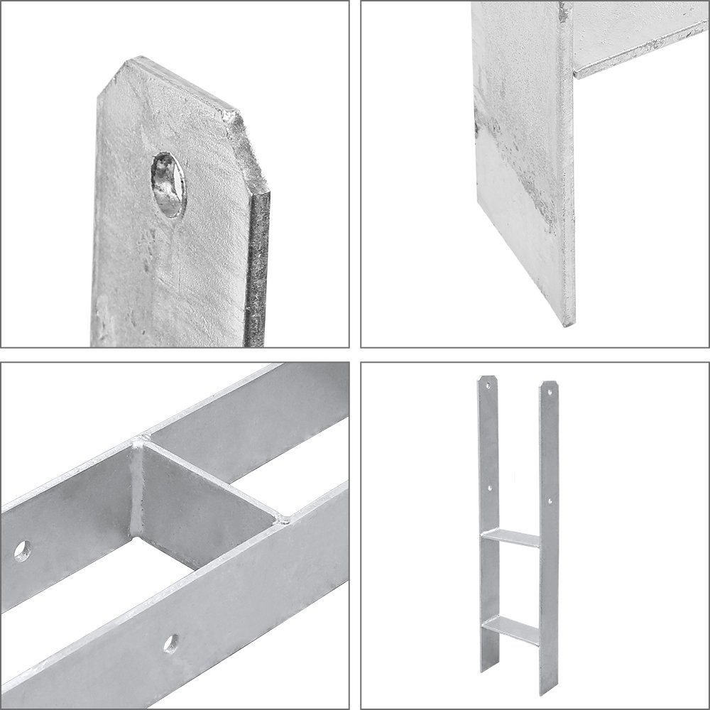 Gimisgu Pfostenträger 2x H-Anker Verzinkter Zaun Pfostenträger Pfostenanker Carport 600MM