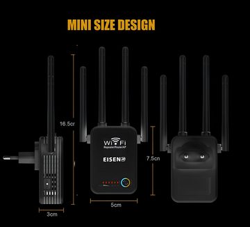 WLAN Verstärker 1200Mbit/s 5GHz & 2.4GHz Dual-Band Wi-Fi Router AP WLAN-Repeater, Praktischer Access Point, Router, Wireless-Standards