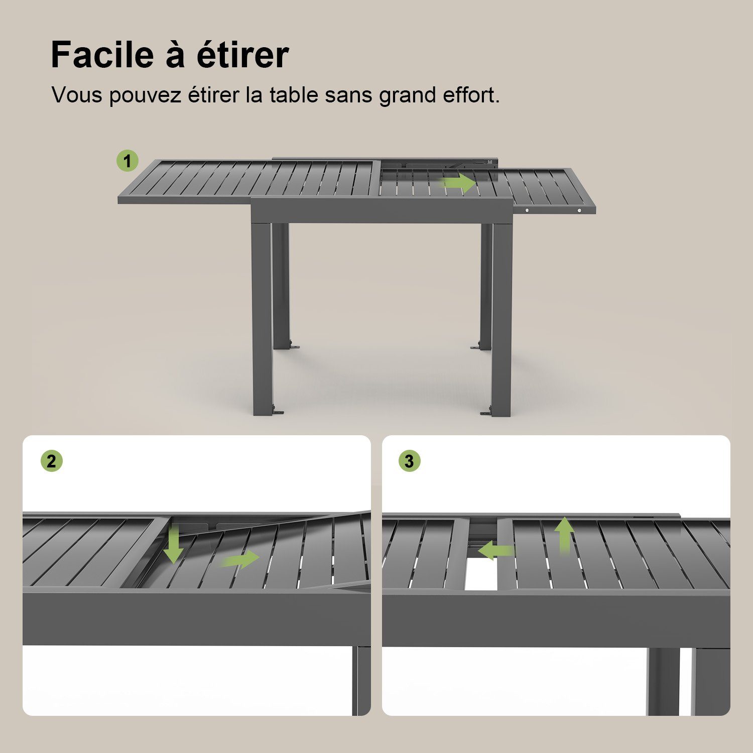 HOMALL Gartentisch Gartentisch Aluminium Ausziehtisch 80/160 130/260cm Essz günstig online kaufen