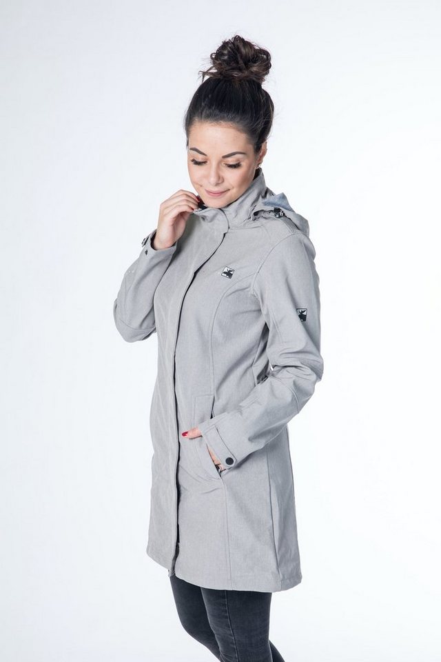 DEPROC Active Softshellmantel GRACE CS Damen-Softshell Longjacket,  Funktionsmantel, Outdoormantel