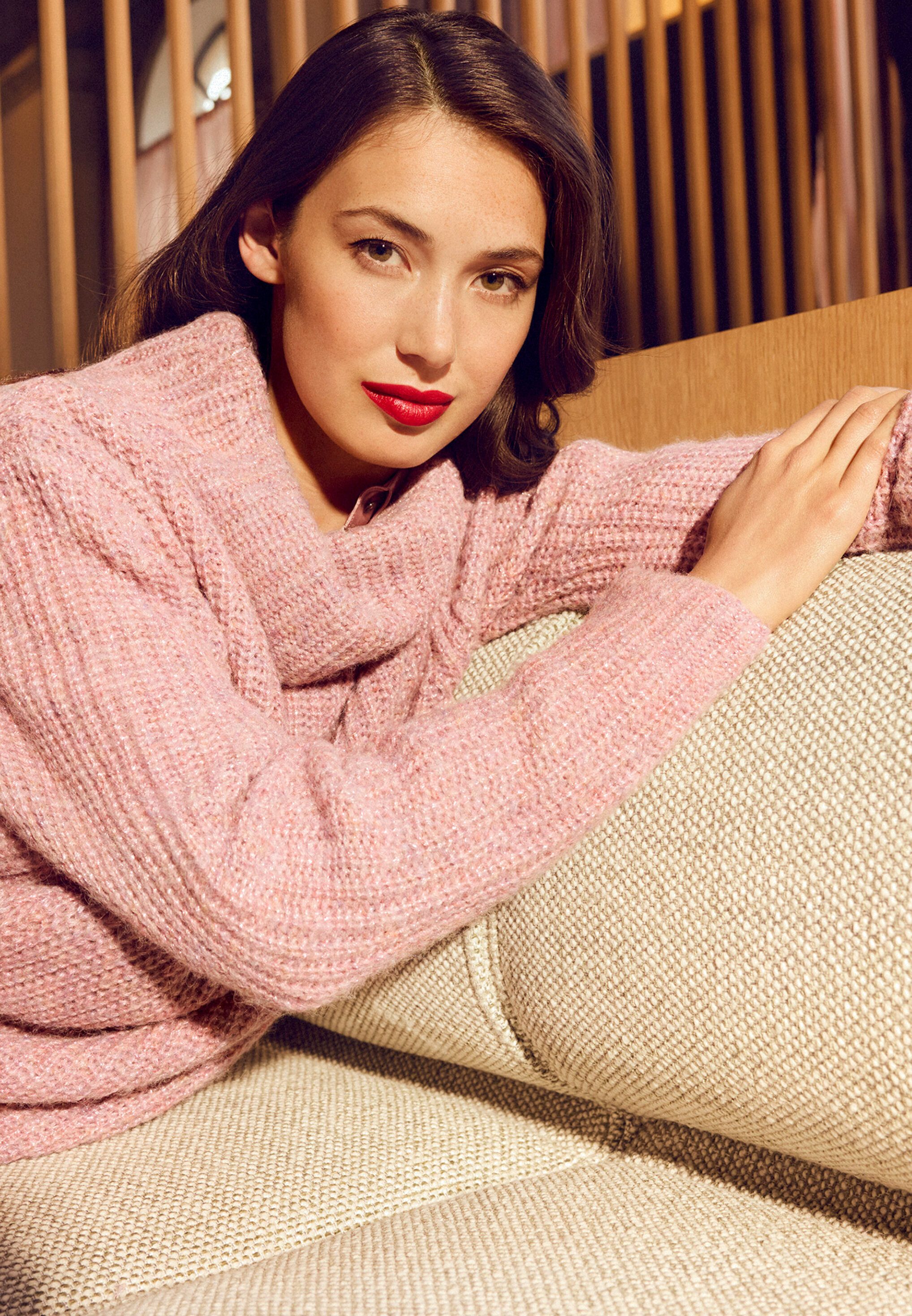 Betty&Co Strickpullover Damen mit Lurexfaden (1-tlg)
