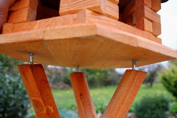 Holzdekoladen Vogelhaus Vogelhaus mit Ständer 47x33 cm wetterfest aus Holz Typ 23