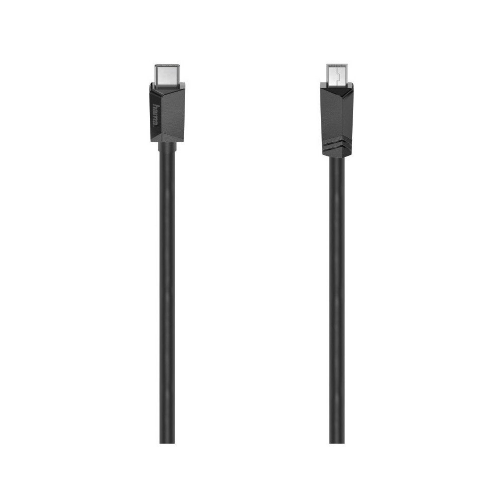 Hama Hama USB-C-Kabel 0,75m schwarz für Mini-USB-Geräte. USB-Kabel, USB-C-Stecker, USB-C auf Mini-USB, USB-C auf Mini-USB