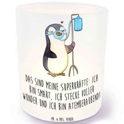 Mr. & Mrs. Panda Windlicht Pinguin Sauerstoff - Transparent - Geschenk, Sauerstoffgerät, Windli (1 St), Gemütlich