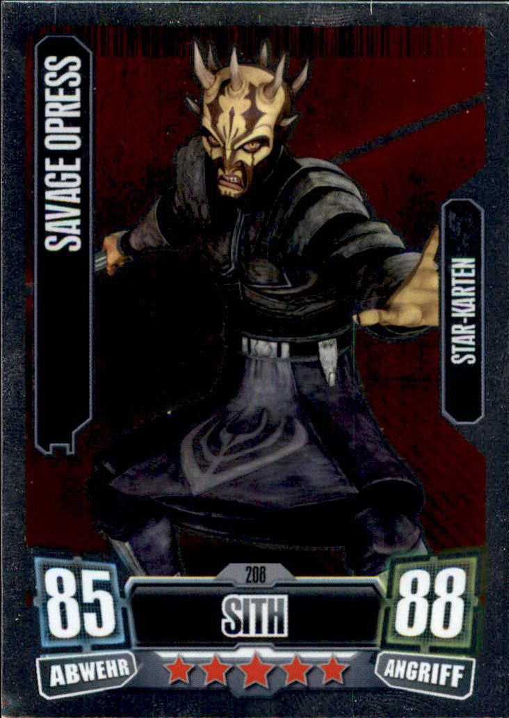 Star Wars Sammelkarte FA2-208 SAVAGE OPRESS Sith Separatist Star-Karte SERIE 2 (2011)
