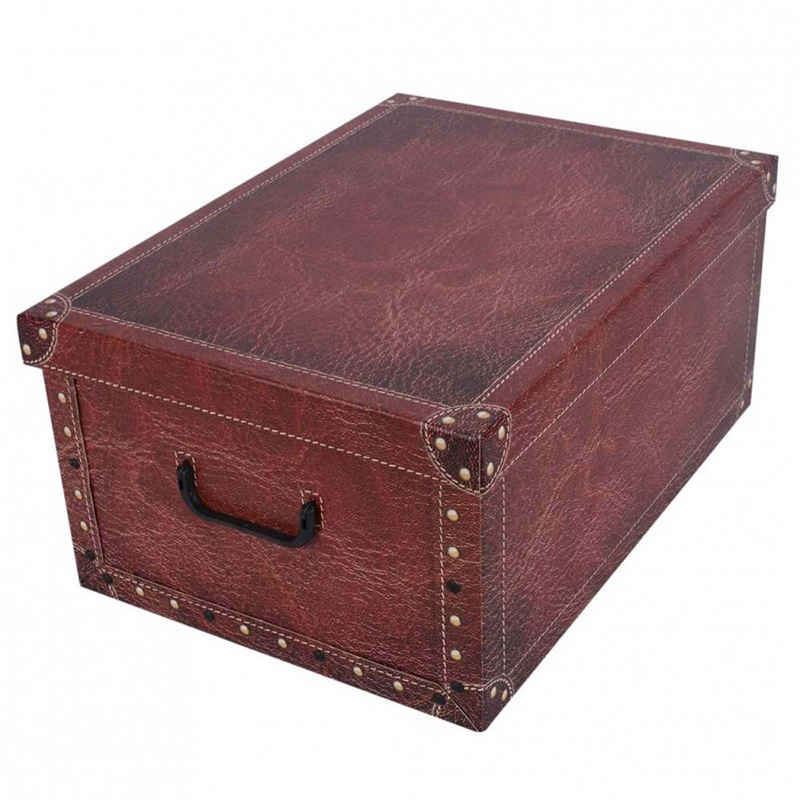 Kreher Aufbewahrungsbox Aufbewahrungsbox, Dekokarton - Motiv: Leder Rot