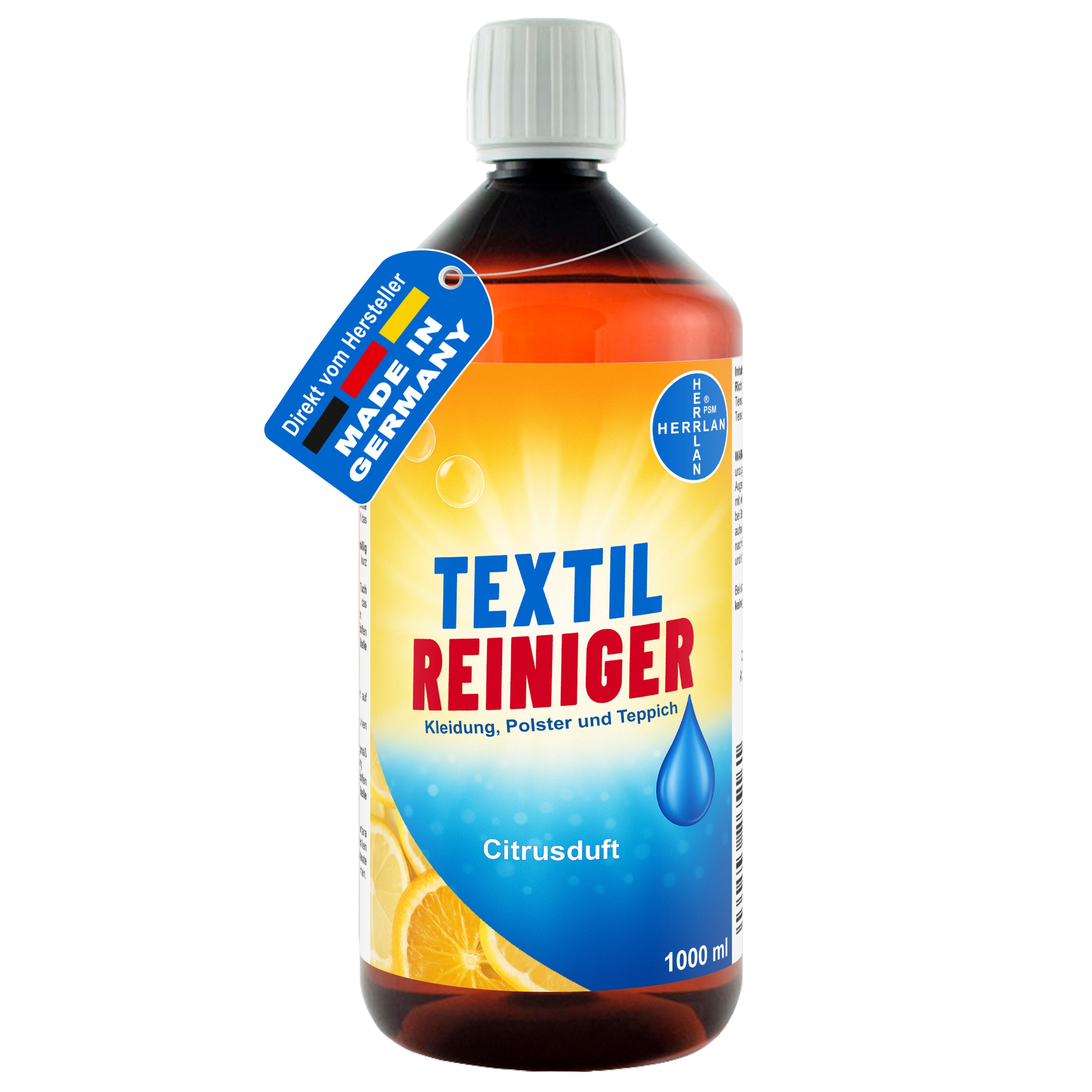 HERRLAN Textilreiniger / Polsterreiniger (1000 ml mit Citrus-Duft)