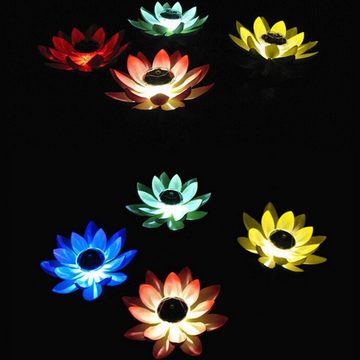 Gontence Pool-Lampe Pool-Lampe Teich Solar Lotus Laterne LED Schwimmende Solarleuchten
