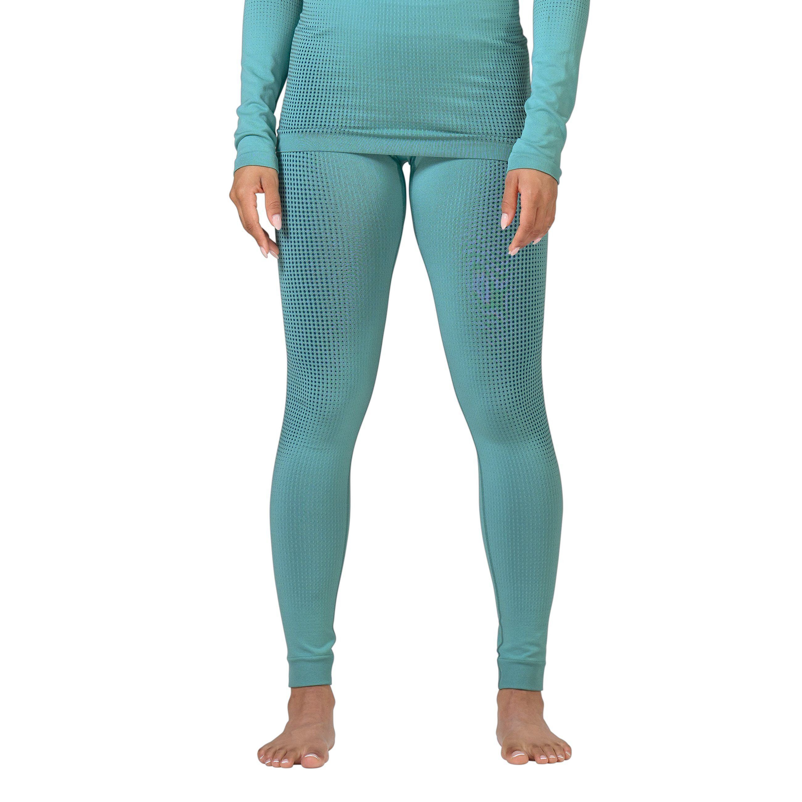 Odlo Funktionstights Damen Performance Warm Eco Leggings blue wing teal - polynya