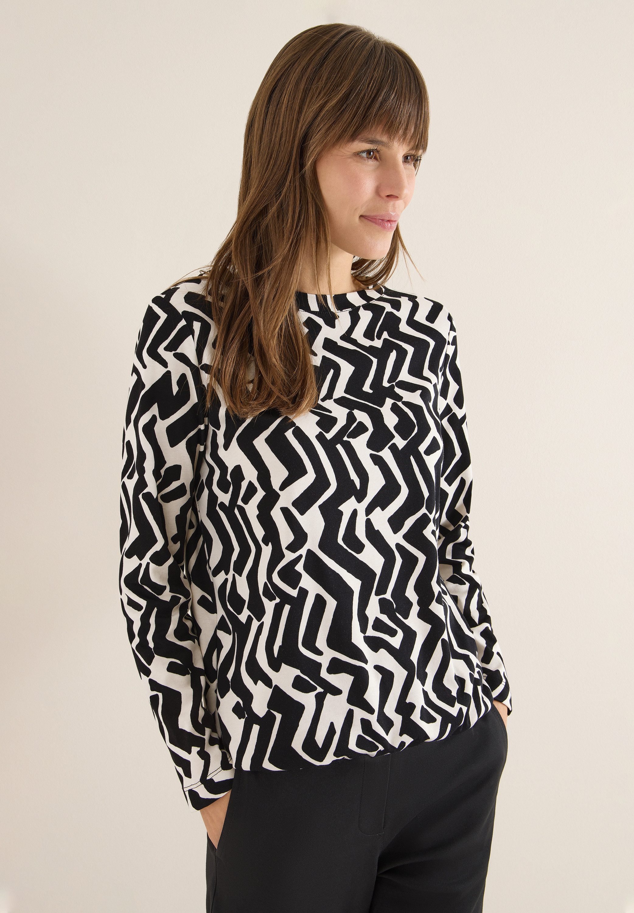 CECIL Langarmshirt mit U-Boot-Ausschnitt günstig online kaufen