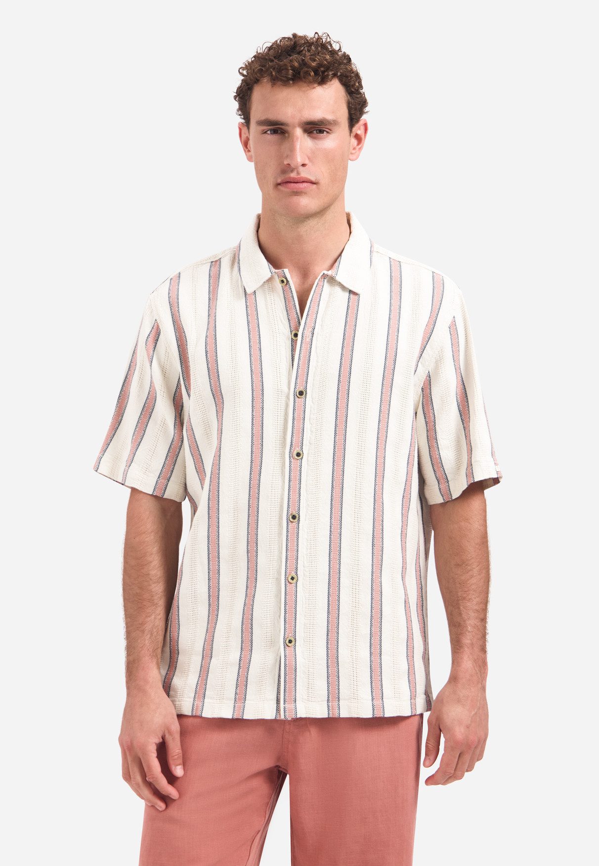 NO EXCESS Kurzarmhemd Shirt Short Sleeve Fancy Striped