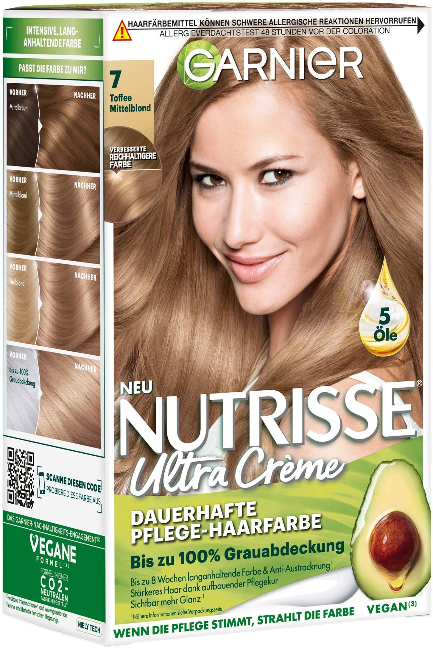 [2024 regulär günstig] GARNIER Coloration Nutrisse Creme 7 Toffee Mittelblond