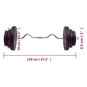 vidaXL Hantel Curlstange mit Gewichten 60 kg