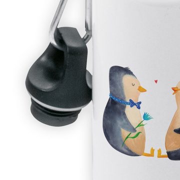 Mr. & Mrs. Panda Trinkflasche Pinguin Pärchen - Weiß - Geschenk, Hochzeitstag, große Liebe, Kids, V, Leicht zu öffnen