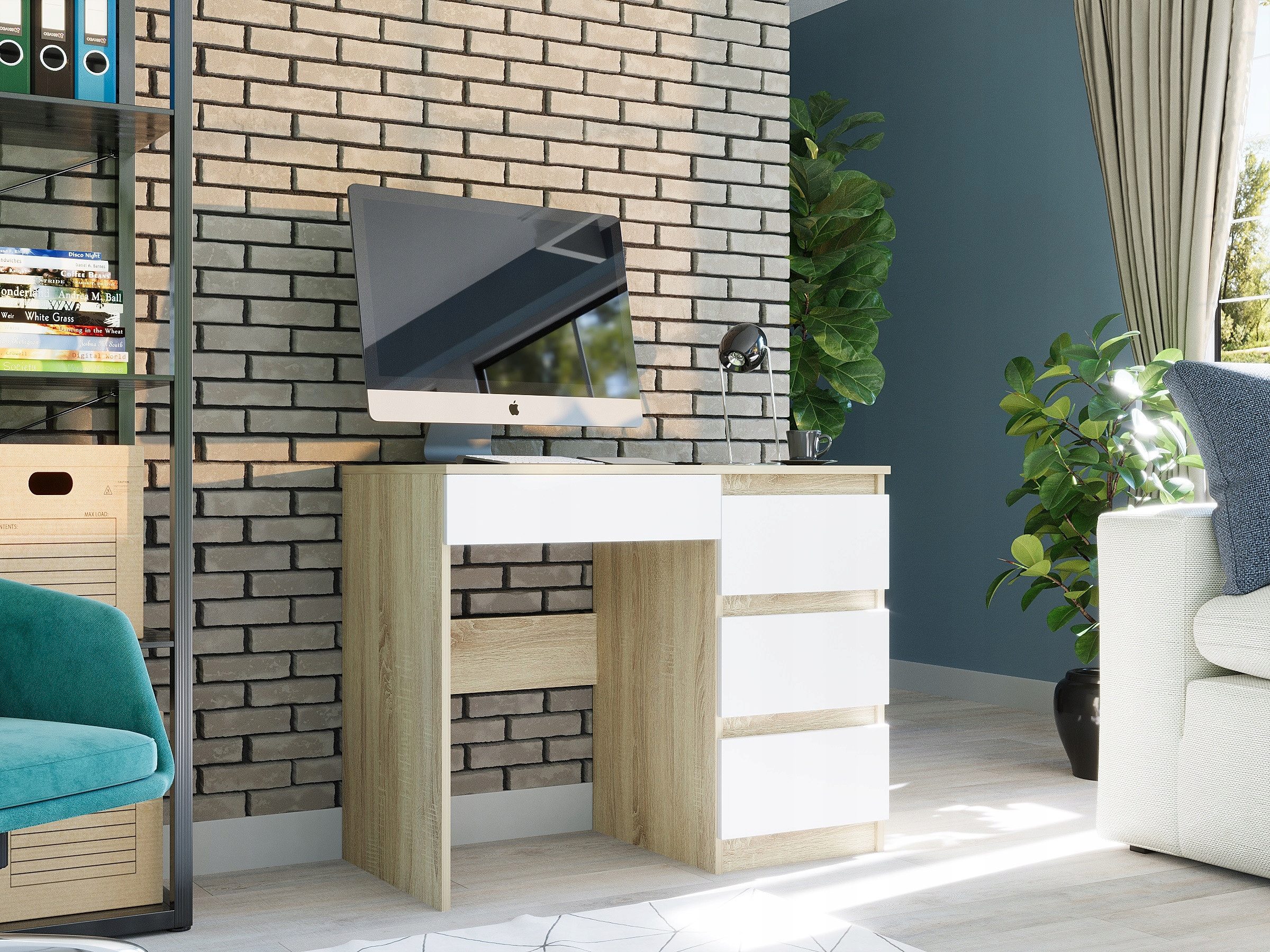 Home Collective Schreibtisch mit 4 Schubladen günstig online kaufen