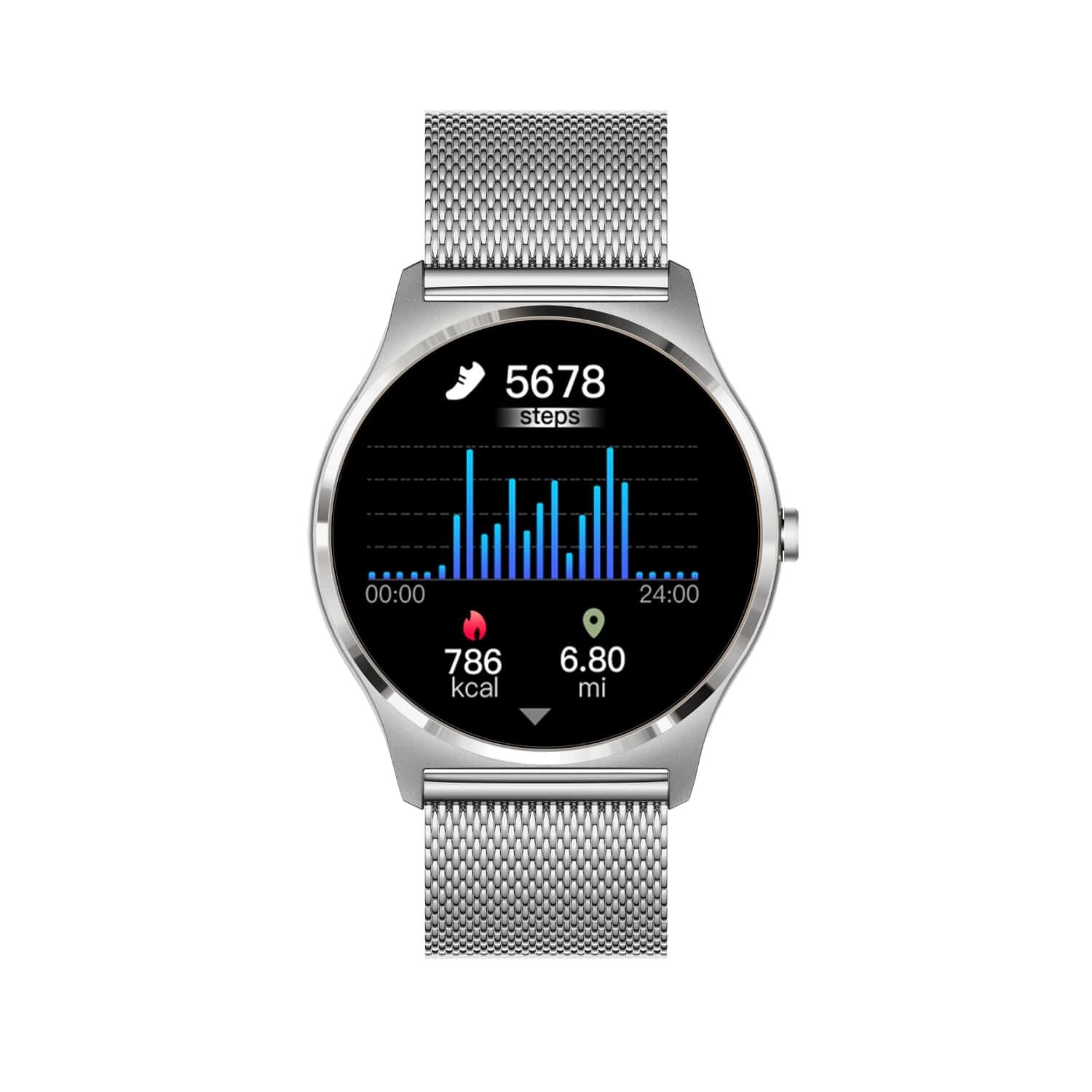 XCOAST JOLI Damen Smartwatch (3,9 cm/1,3 Zoll, IOS ANDROID) Fitnesstracker und Frauensportuhr, neueste Generation, 3-tlg., milanaise Edelstahlarmband, Schnellwechselfunktion, Silber, IP68 wasserdicht, Herzfrequenz, Blutdruck, Blutsauerstoff, Schlaf