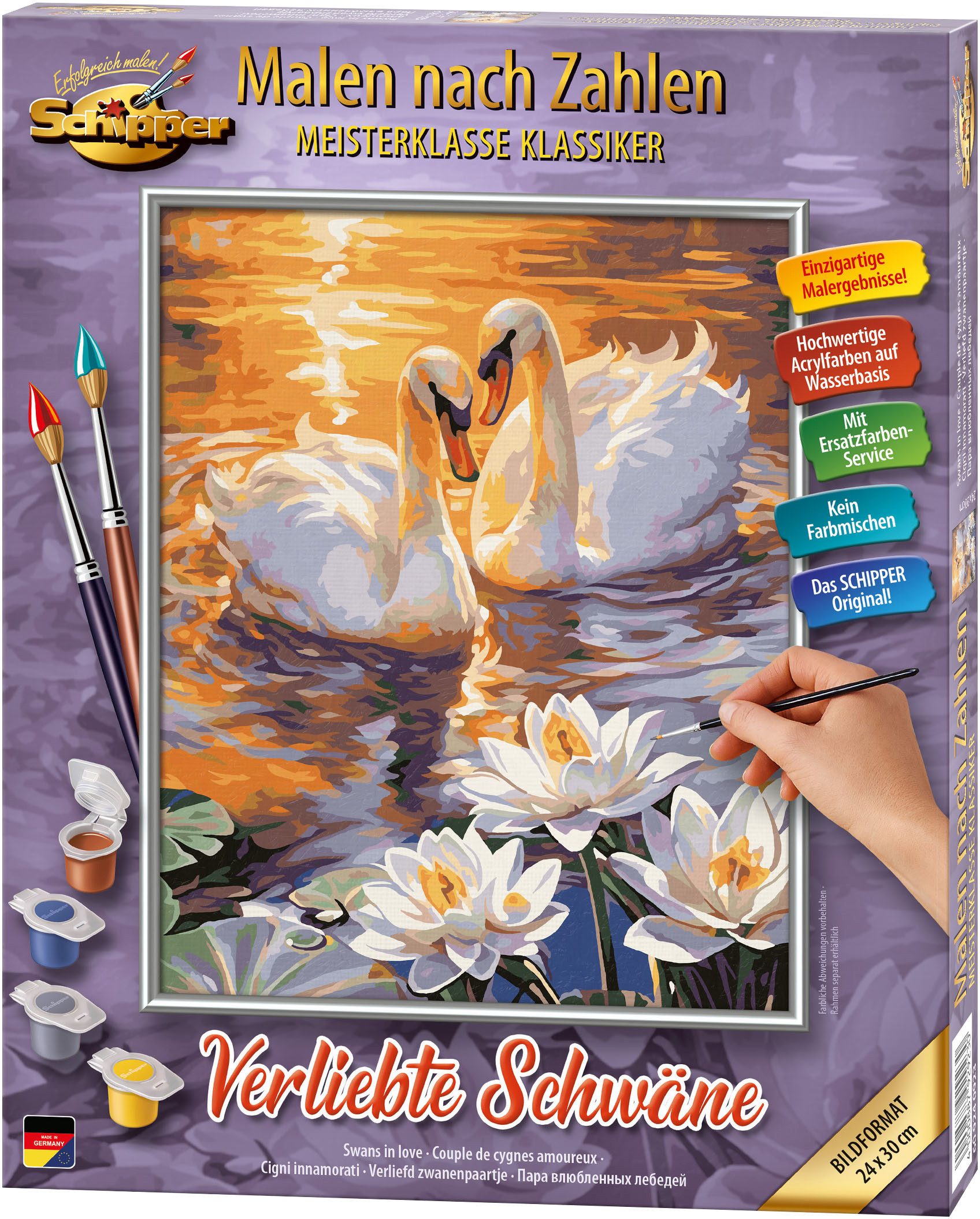 Schipper Malen nach Zahlen Meisterklasse Klassiker - Verliebte Schwäne, Made in Germany