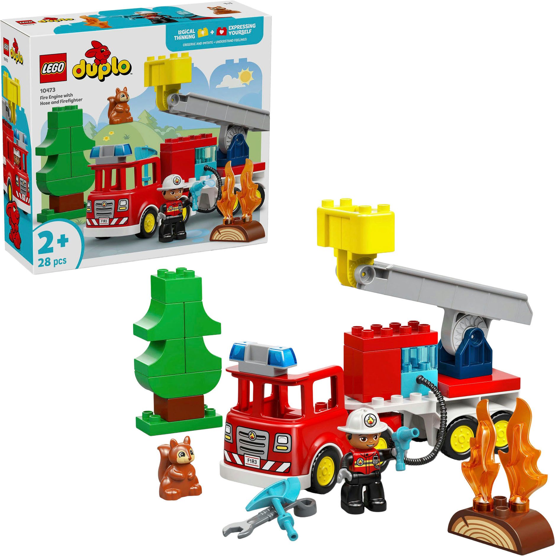 Löschauto mit Schlauch und Feuerwehrmann (10473), LEGO DUPLO Town Konstruktionsspielsteine