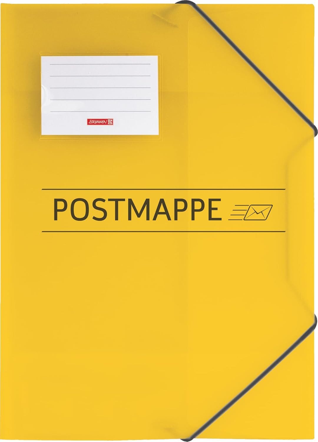 BRUNNEN Schulheft BRUNNEN Postmappe A4 - Gelbe Premium Dokumentenmappe mit Gummiverschlu