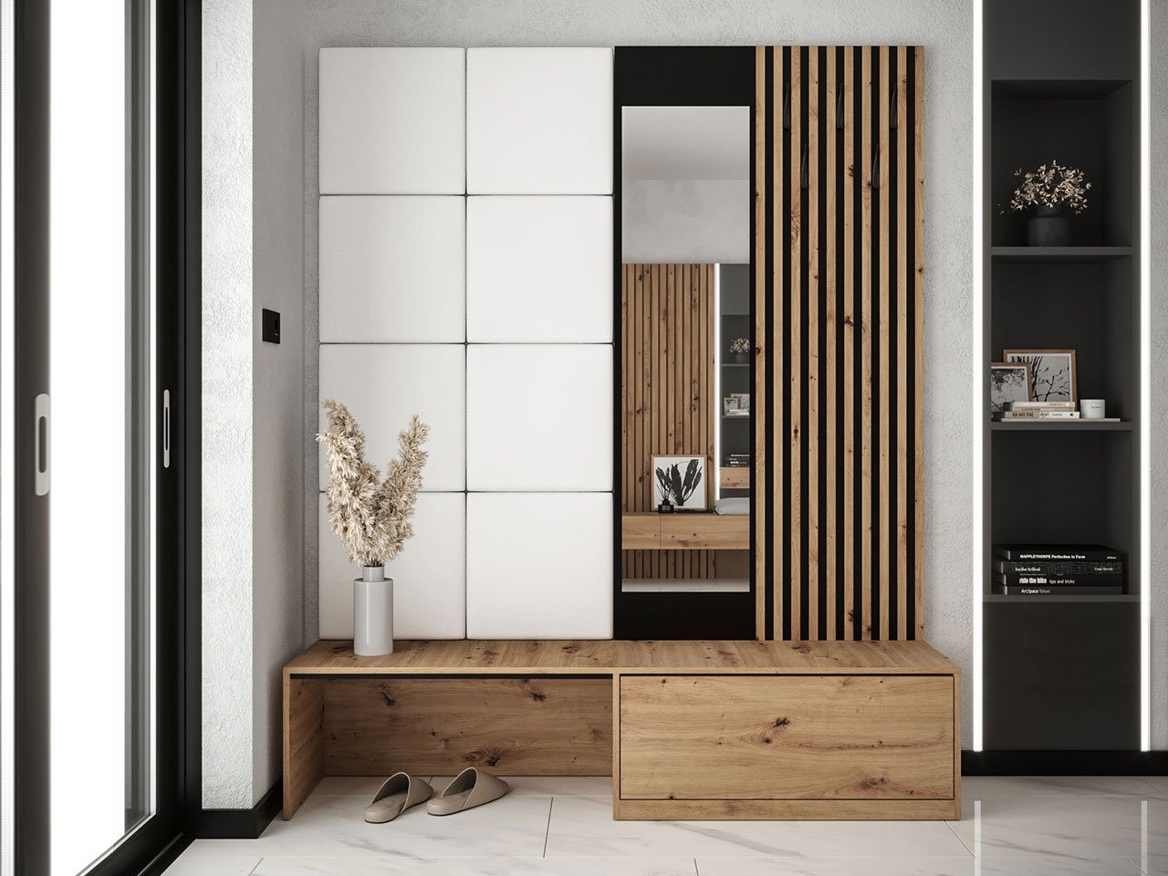 MIRJAN24 Garderoben-Set Premium, (Komplett-Set, Schuhschrank, Spiegel, Lame günstig online kaufen