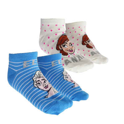 Disney Frozen Kurzsocken Die Eiskönigin Elsa Anna Kinder Mädchen Socken 2-er Pack Gr. 23 bis 34