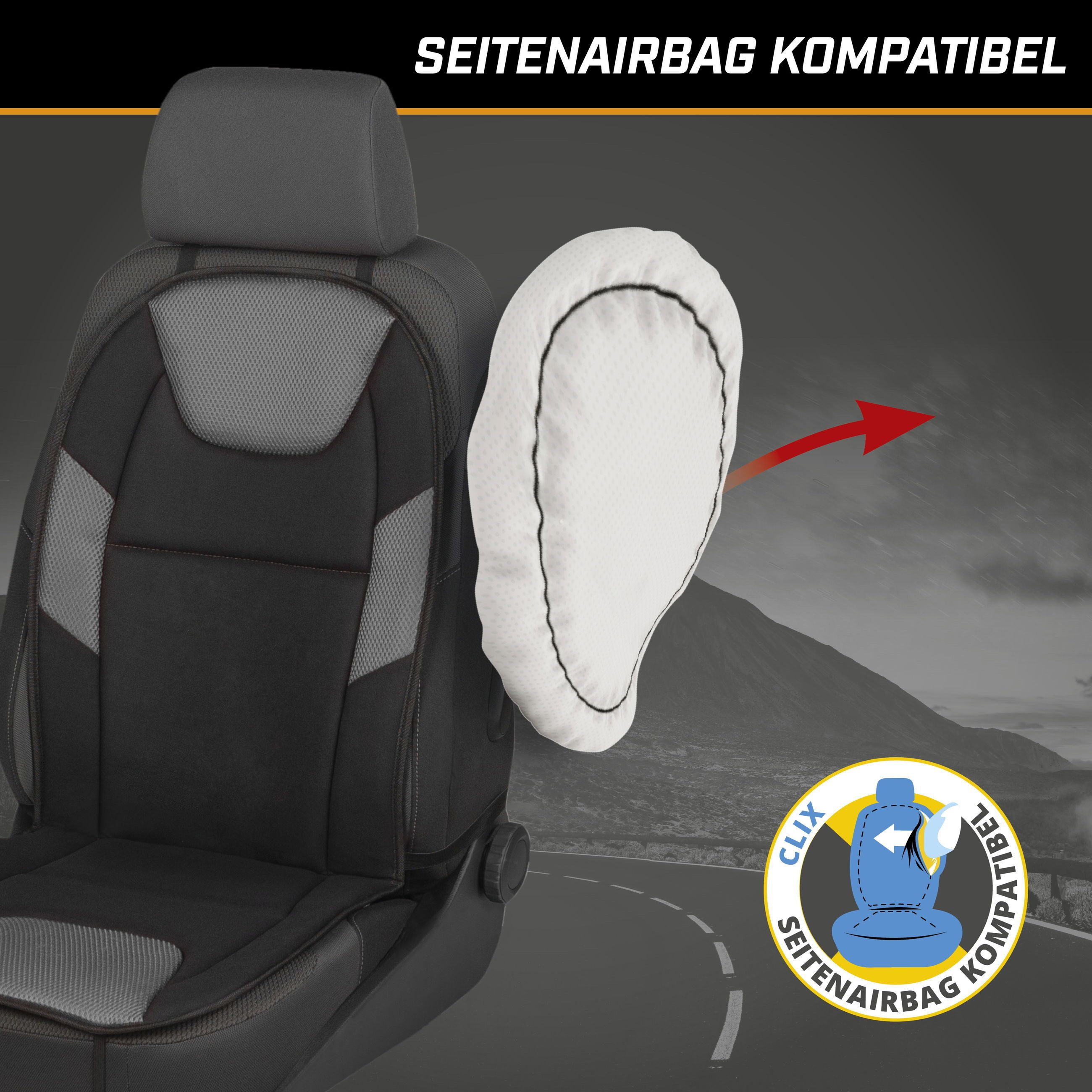 CarComfort Autositzauflage Sitzaufleger Norris, 1 Stück, 1-tlg.