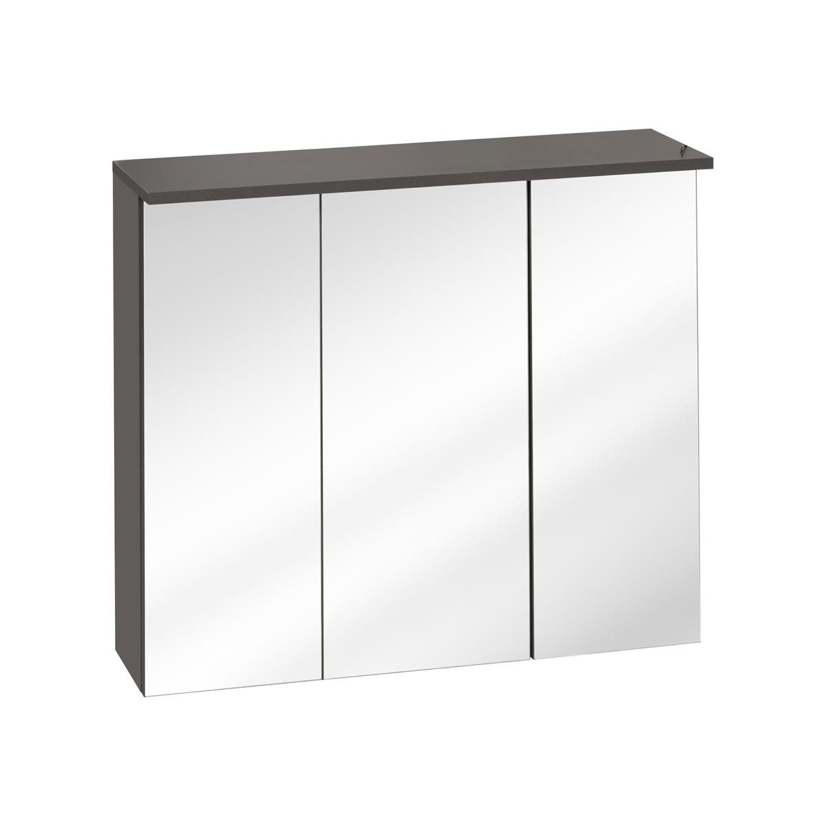 Badezimmerspiegelschrank LED Badezimmerschrank mit Spiegel und Holzoberfläche in Weiß