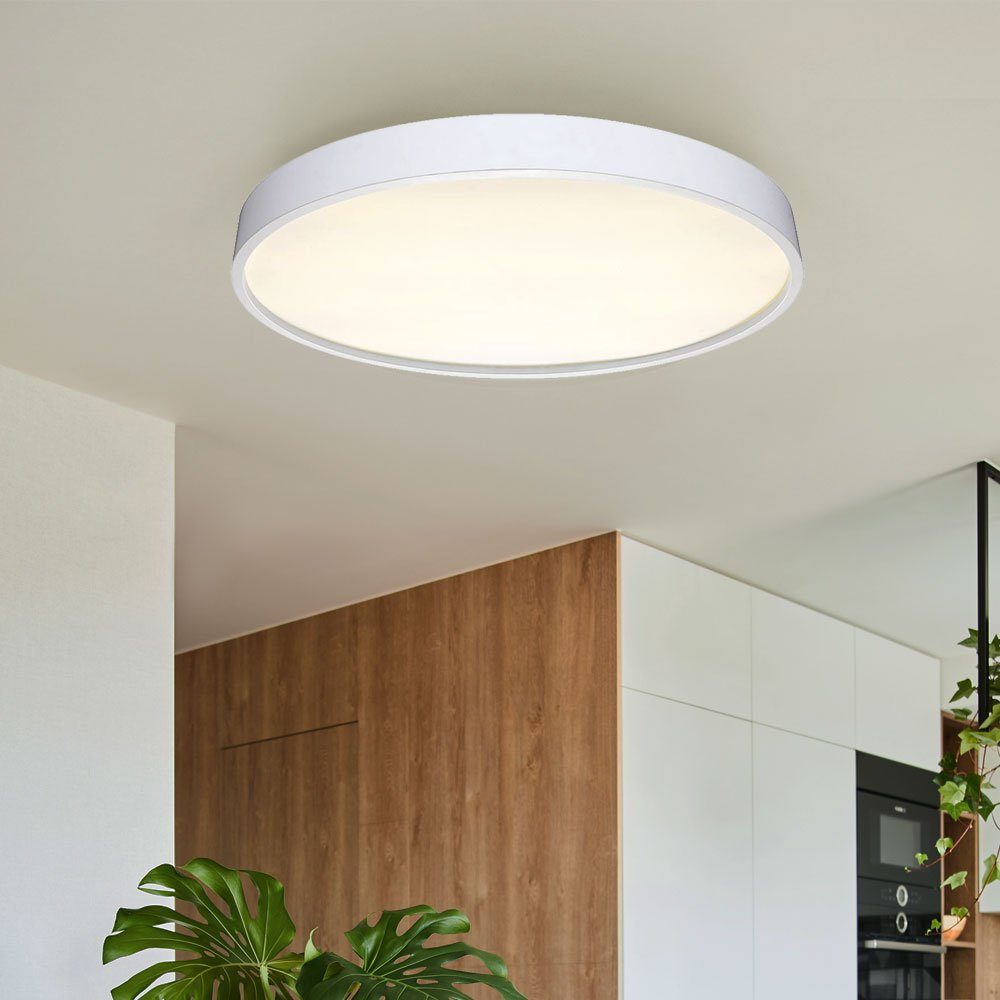 Globo LED Deckenleuchte, LED-Leuchtmittel fest verbaut, Warmweiß, Deckenlampe Deckenleuchte Küchenlampe silber LED Flurlampe L 90 cm