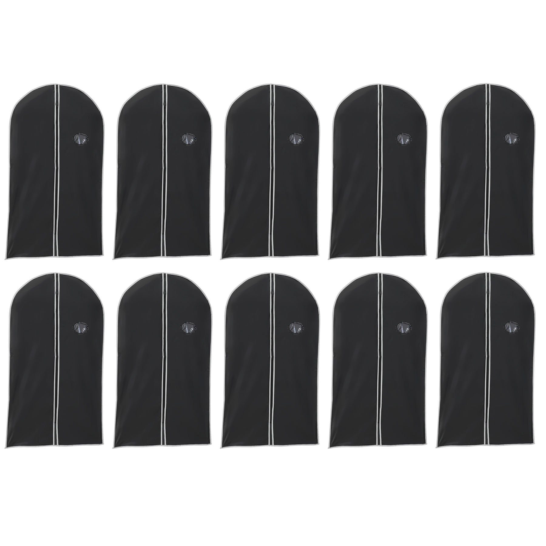HAC24 Kleidersack Kleiderhülle Schutzhülle Kleidersack Aufbewahrungs Hülle Kleiderschutz (Set, 10 St., 100 x 60 cm) mit Reißverschluss & Sichtfenster Schutzhülle