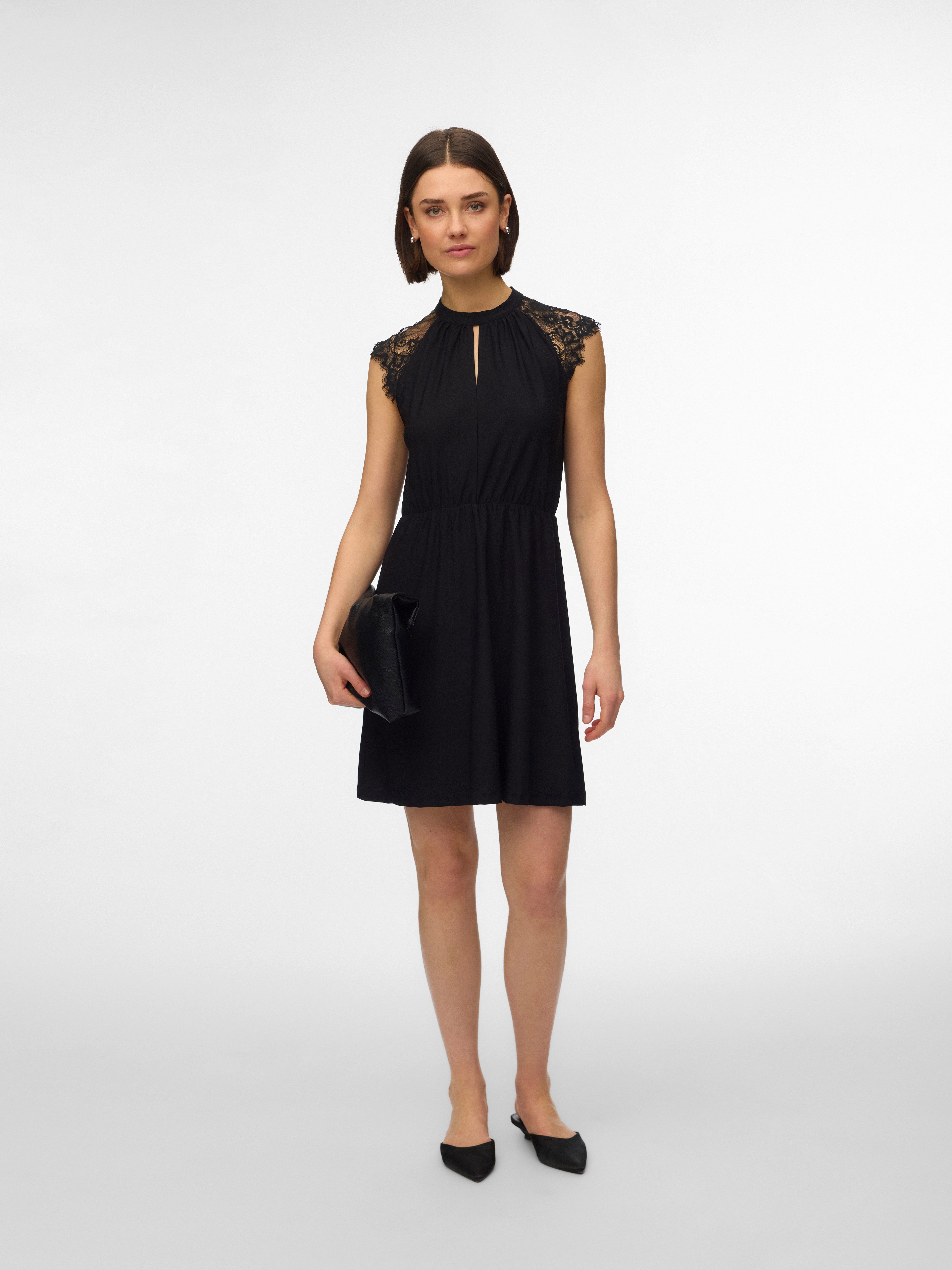 Vero Moda Minikleid VMMILLA SL SHORT LACE DRESS NOOS Materialmix, Spitze