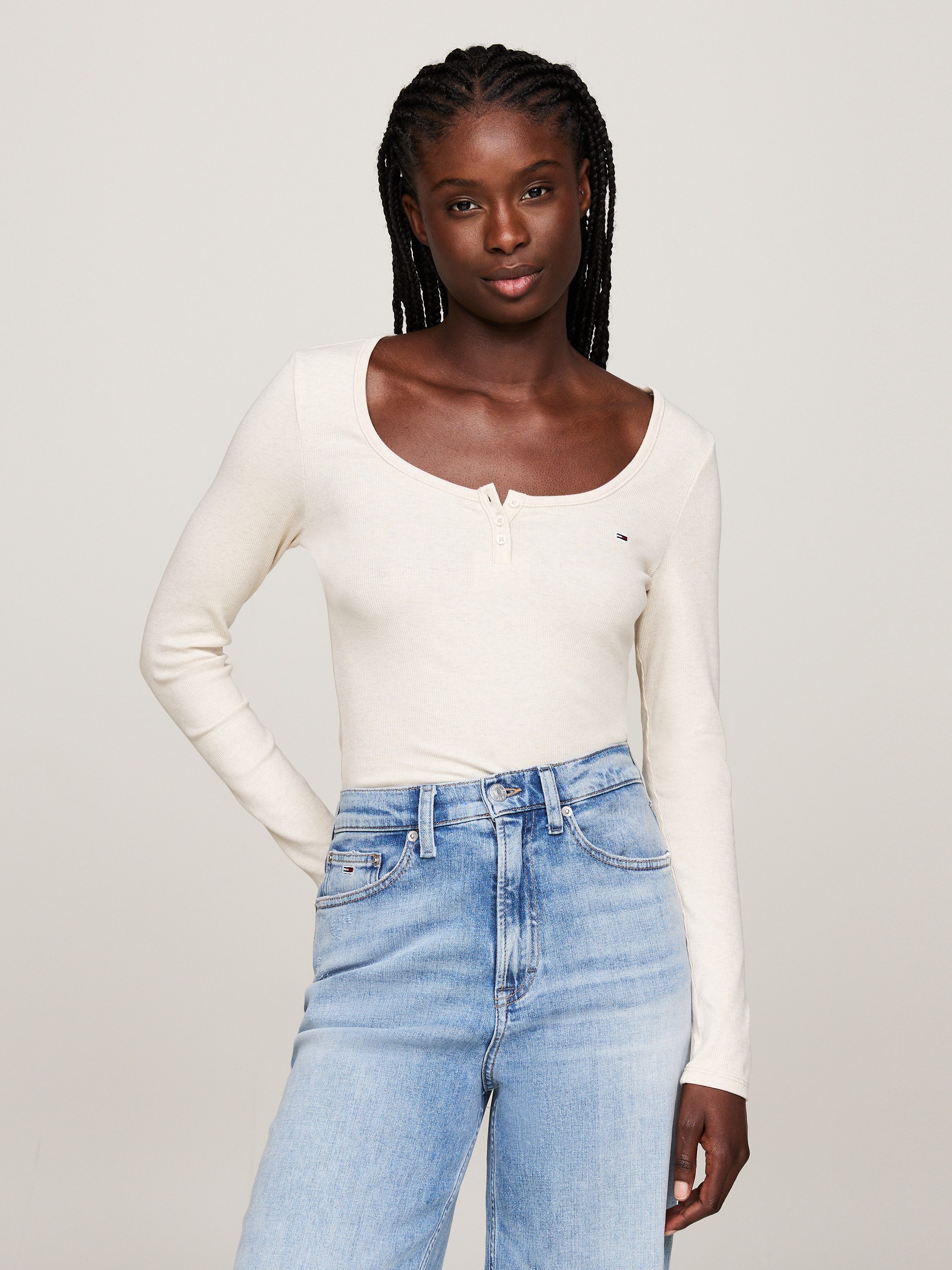 Tommy Jeans Curve Henleyshirt TJW MELANGE günstig online kaufen