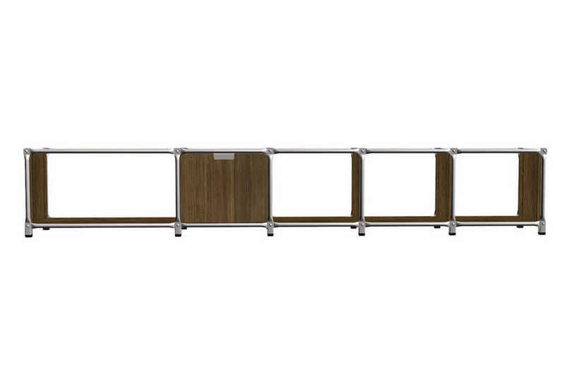 daslagerhaus living Sideboard Lowboard System 180 Walnuss B 255 cm