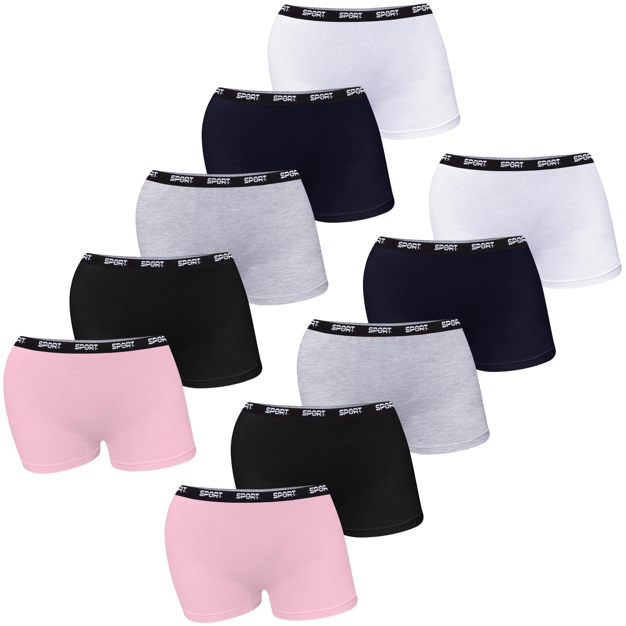 LOREZA Panty 10 Gummiband - Baumwolle (Spar-Packung, Sport Unterwäsche Mädchen Pantys 10-St)