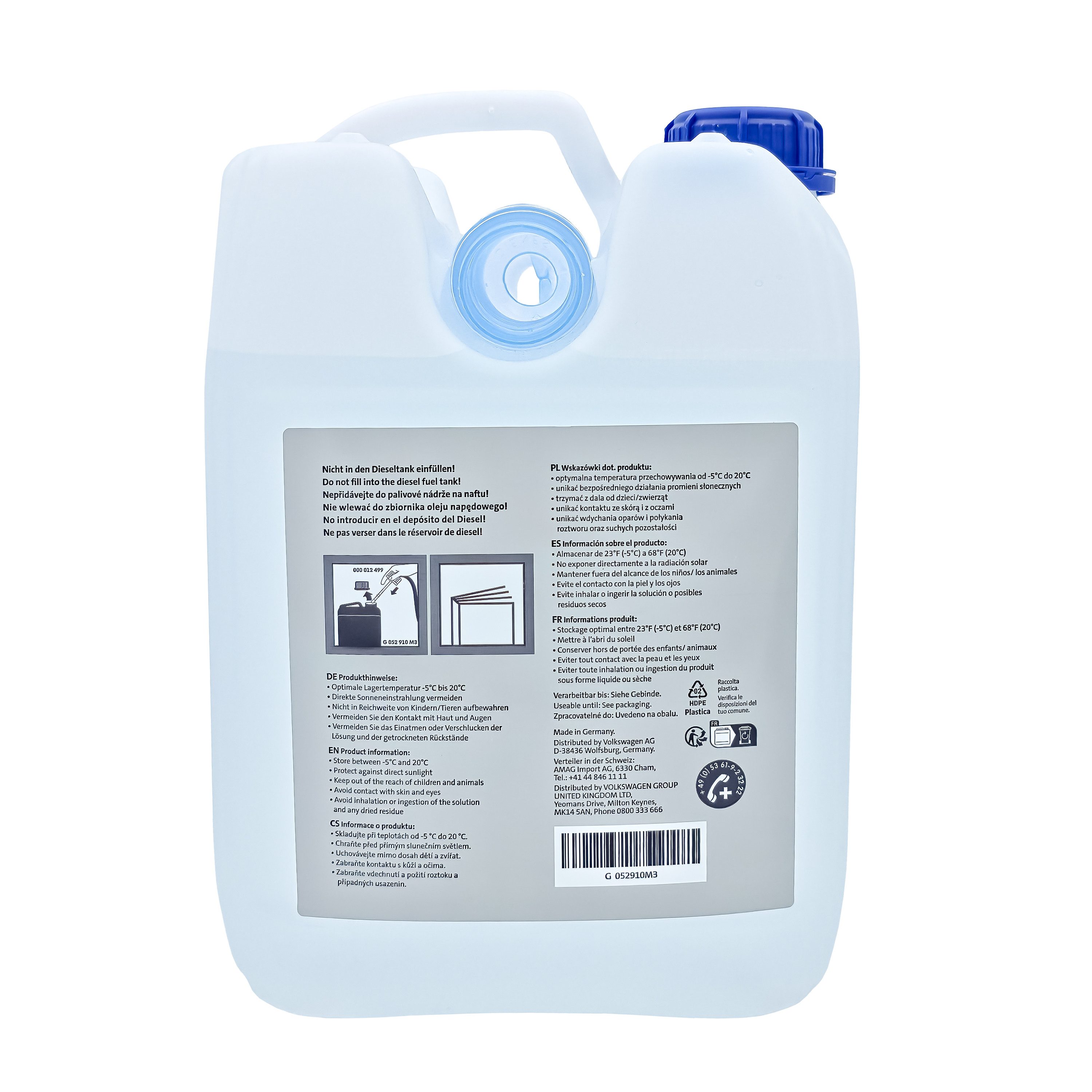 Volkswagen Harnstofflösung AdBlue, 5 l, Kanister mit Einfülltrichter, Diesel Exhaust Fluid, G052910M3 – Bild 2 von 3