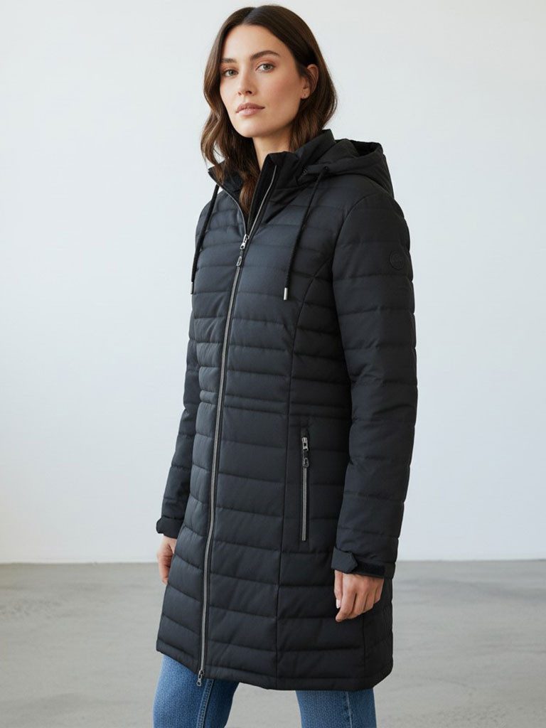 Blue Wave Steppmantel Damen Mantel Nena gesteppt mit abnehmbarer Kapuze in Melange-Optik