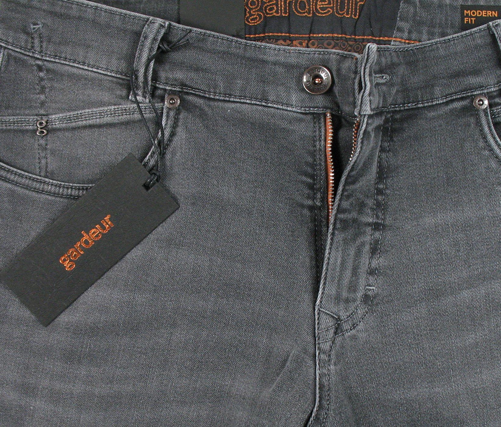 Atelier GARDEUR 5-Pocket-Jeans Vintage Grey Edition Bennet Black Rivet