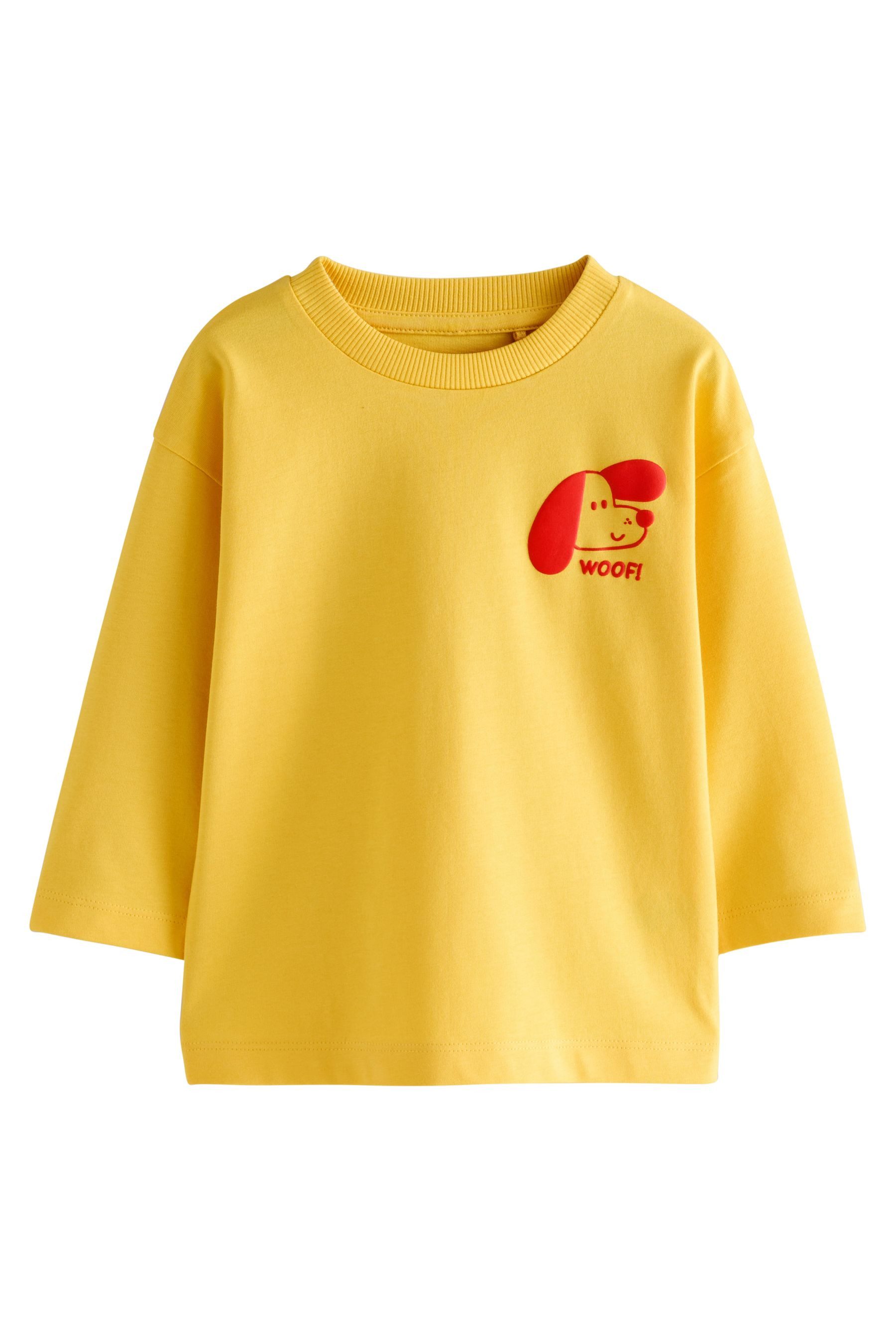 Next Langarmshirt Langarmshirt mit kleinem Grafikprint (1-tlg)