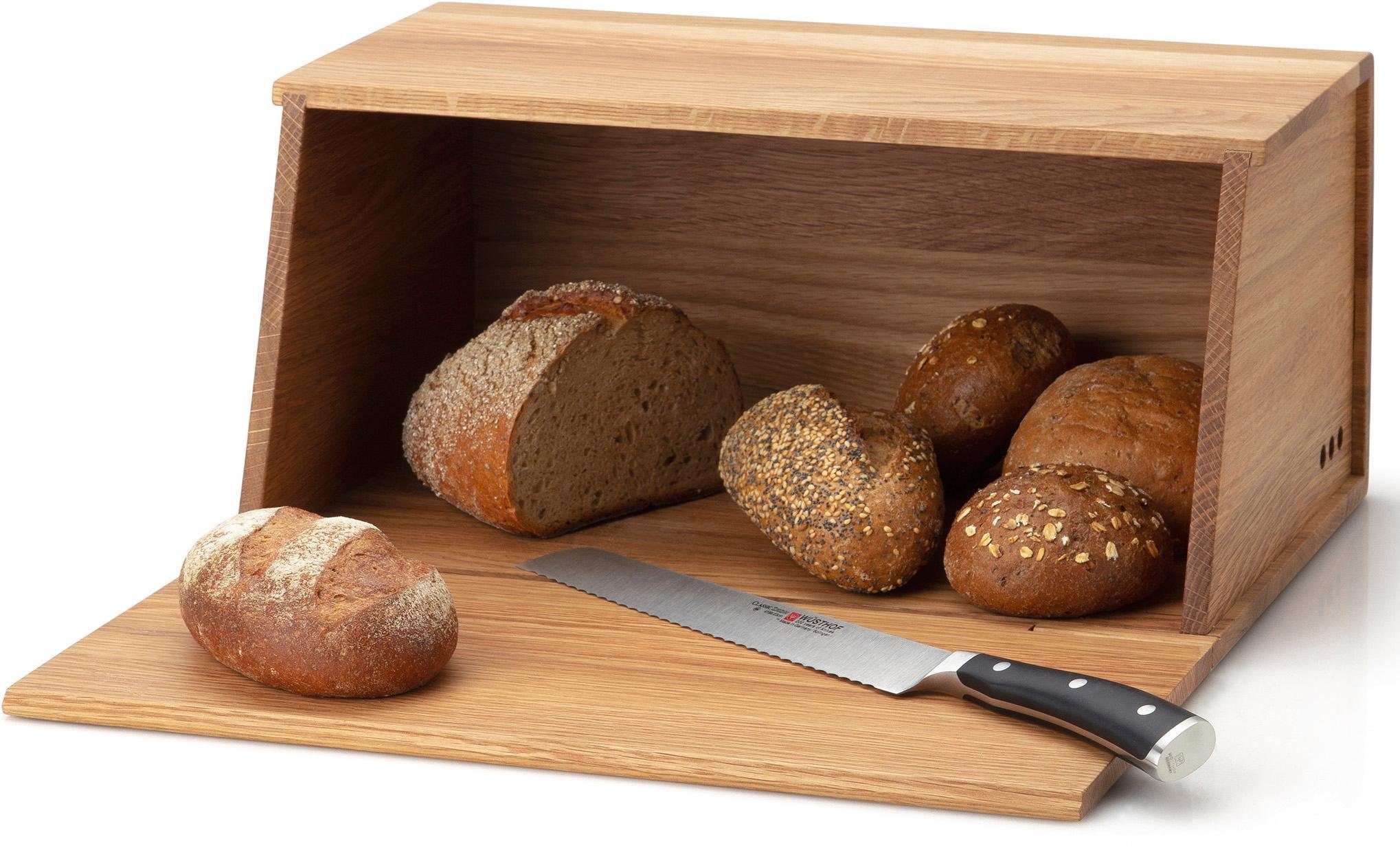 Continenta Brotkasten, Holzwerkstoff, (1-tlg), Aus Eichenholz gefertigt