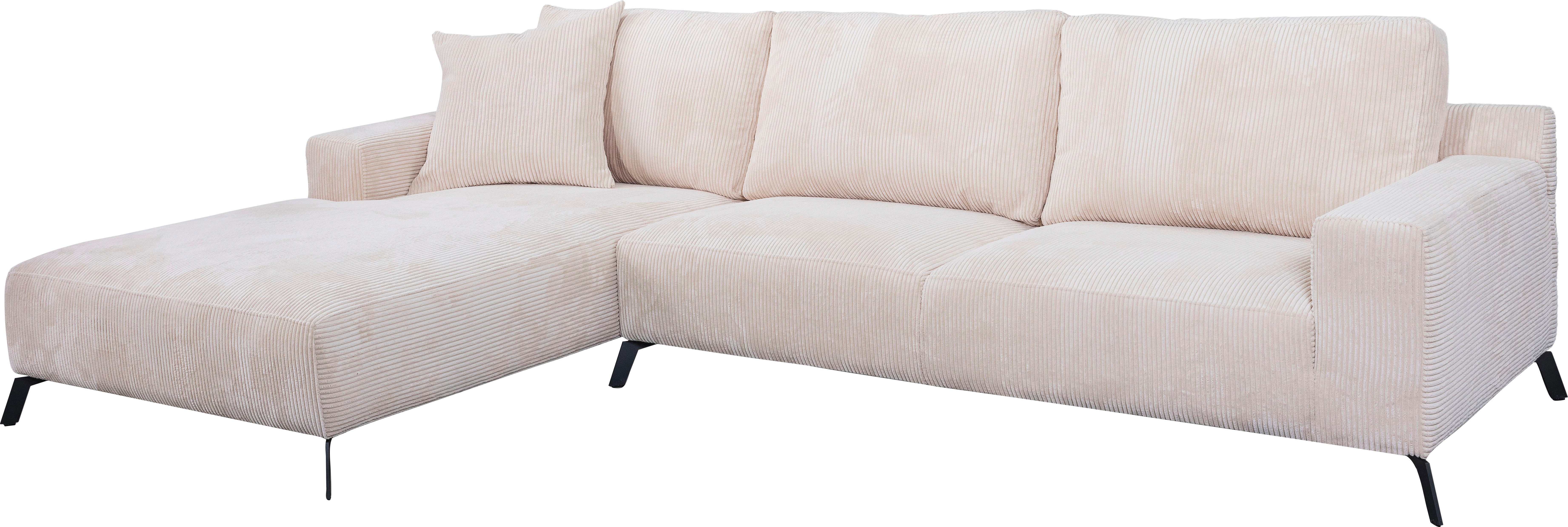 WERK2 Ecksofa Faro, Samtvelours trendigem Ecksofa XXL in Komfort Design hohem & mit Cord