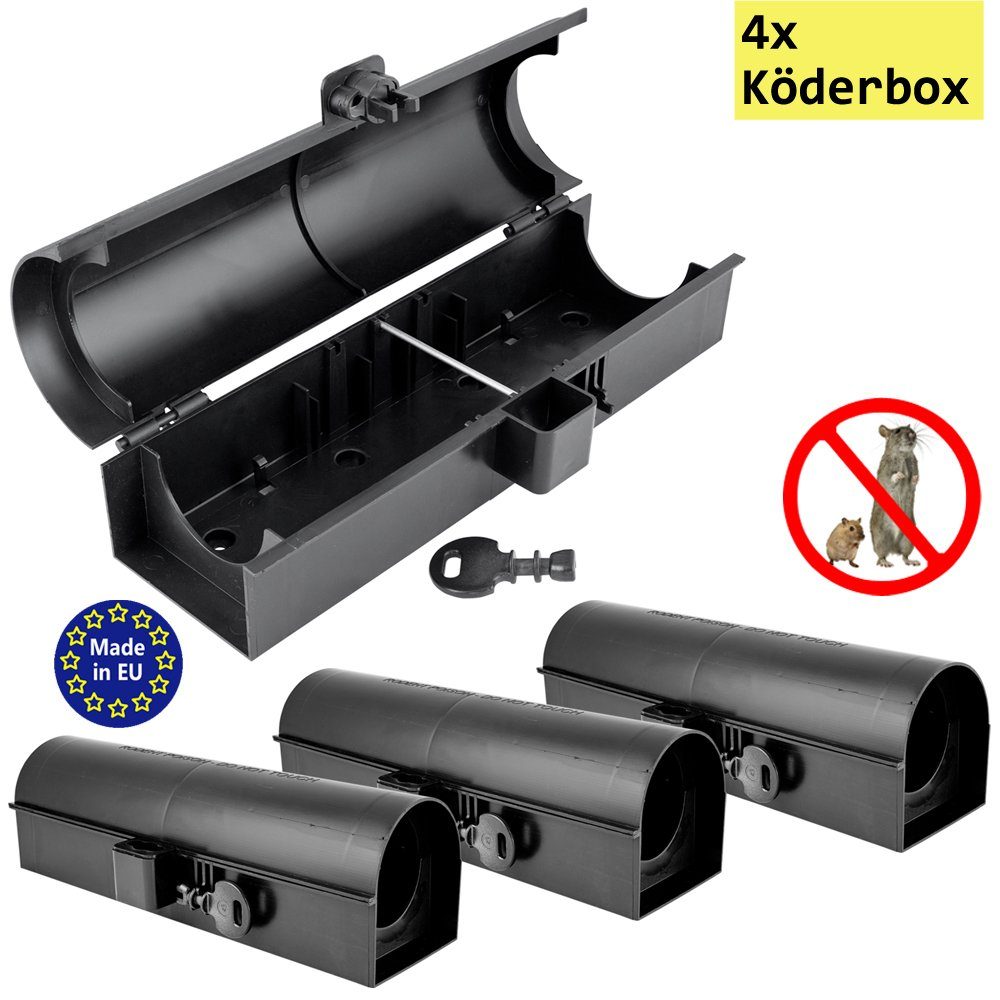 Petigi Lebendfalle 4x Köderbox Rohr Köderstation Mäusebox Rattenbox Falle Nagerstation – Bild 2 von 5