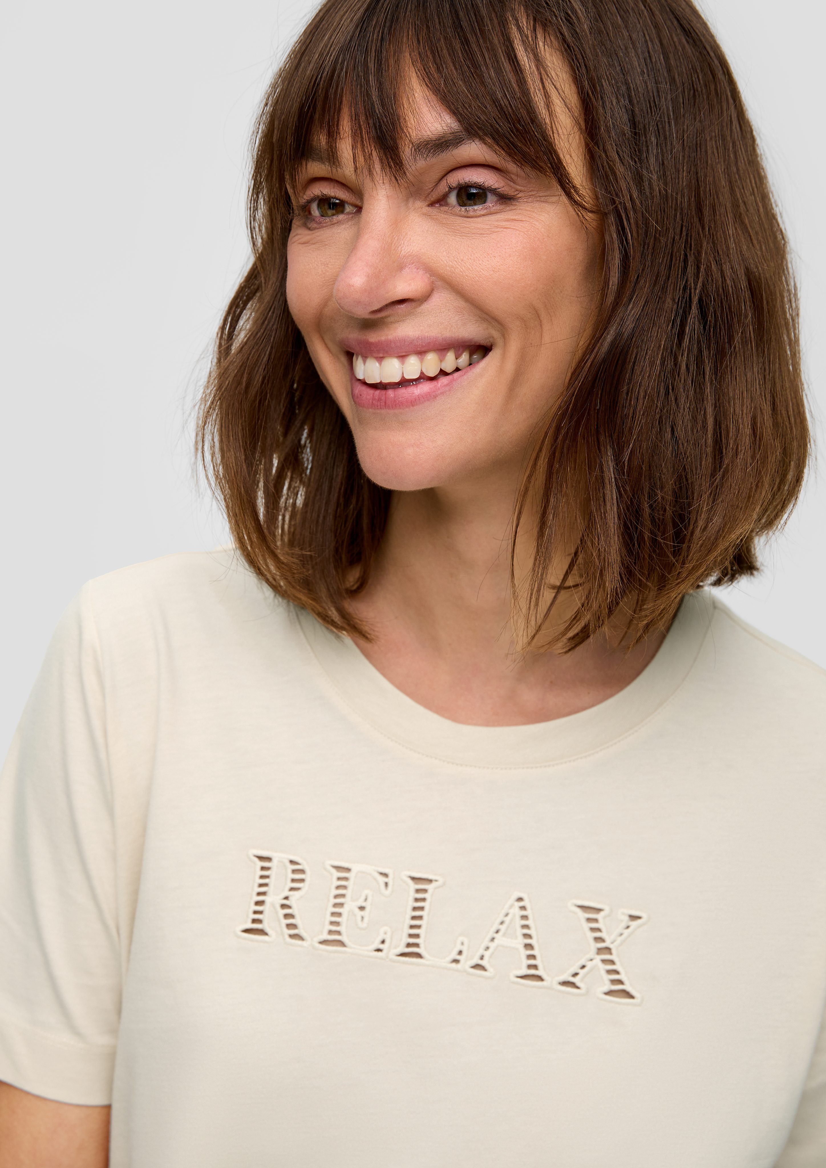 s.Oliver Kurzarmshirt Relaxed Fit-Shirt mit Schriftprint günstig online kaufen