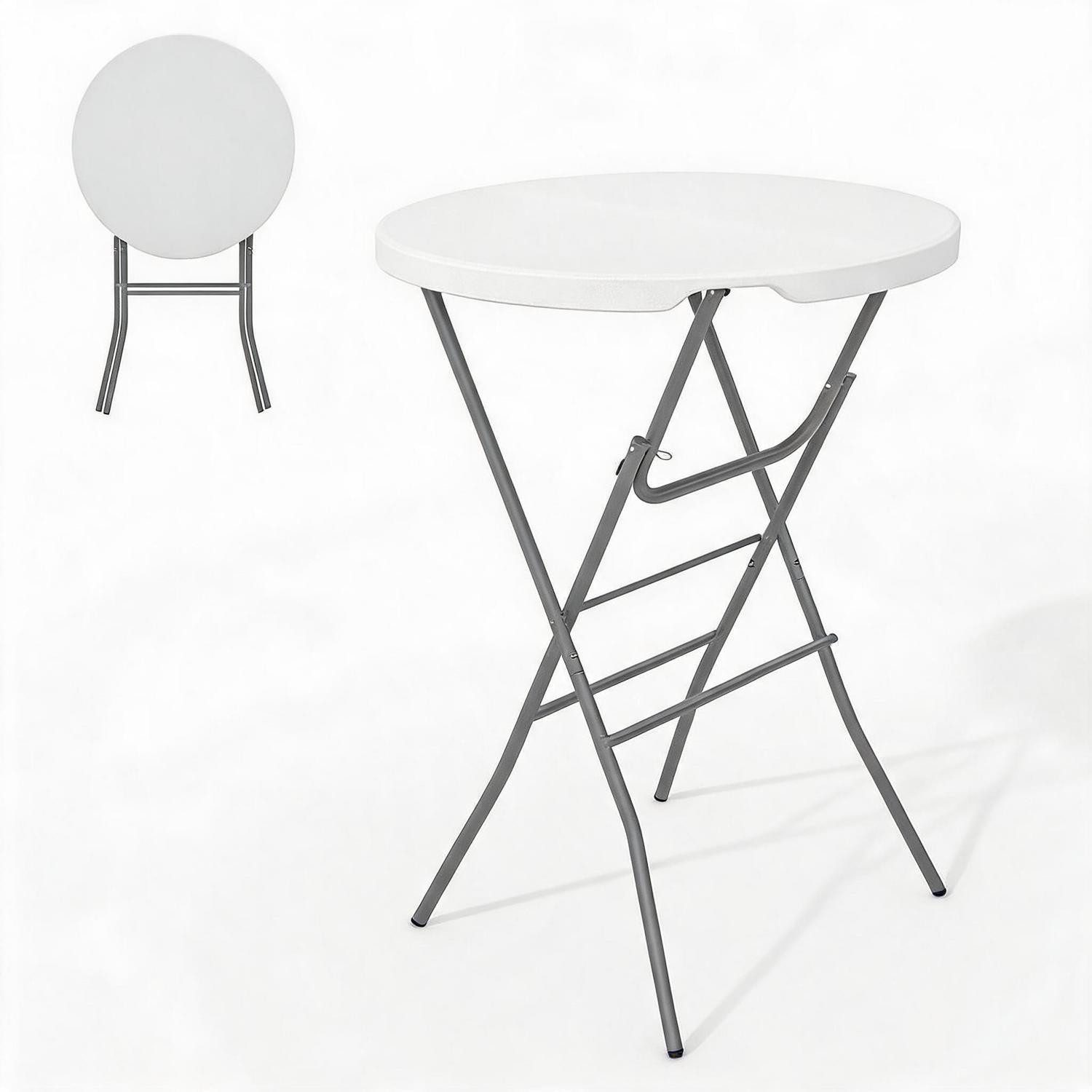 LuxusKollektion Stehtisch Klapptisch rund Ø 80 cm weiß (1-St)
